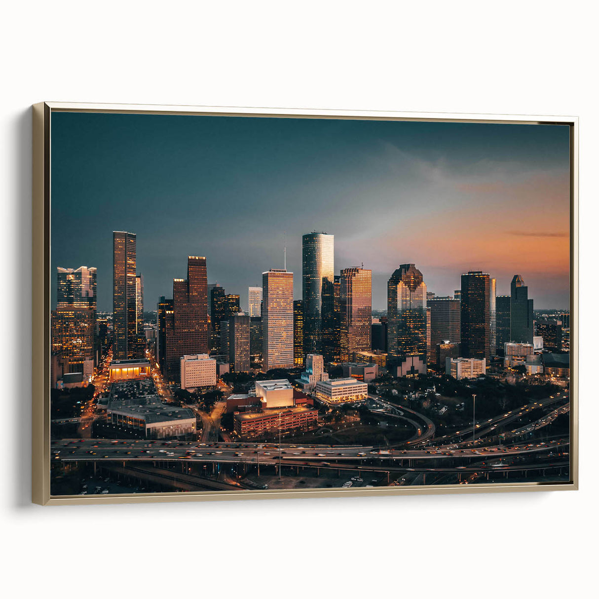 Landscape painting featuring a serene mountain scene in muted earth tones on a framed poster, ideal for bedroom wall decor.