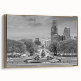 Vintage poster art of a monochrome landscape, printed on canvas, suitable for bedroom wall decor.