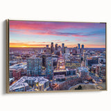 A vintage poster art landscape painting in muted earth tones on a framed canvas, perfect for bedroom wall decor.