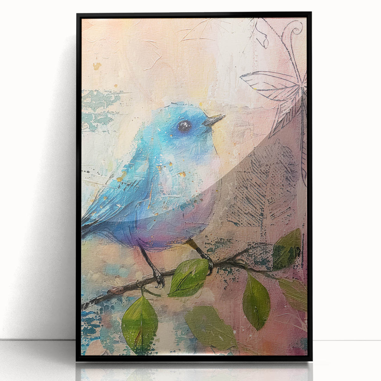 Framed acrylic wall art displaying a vibrant black front view design, ideal for modern home decor, showcasing intricate details and deep colors.