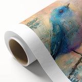 Rolled canvas showcasing vibrant African tribal wall art, featuring intricate patterns and bright colors, securely packaged in a durable cardboard tube for safe delivery.