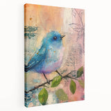 Stretched canvas artwork showcasing a vibrant African tribal design in rich colors, viewed from the side to highlight its depth and texture, perfect for home decor.