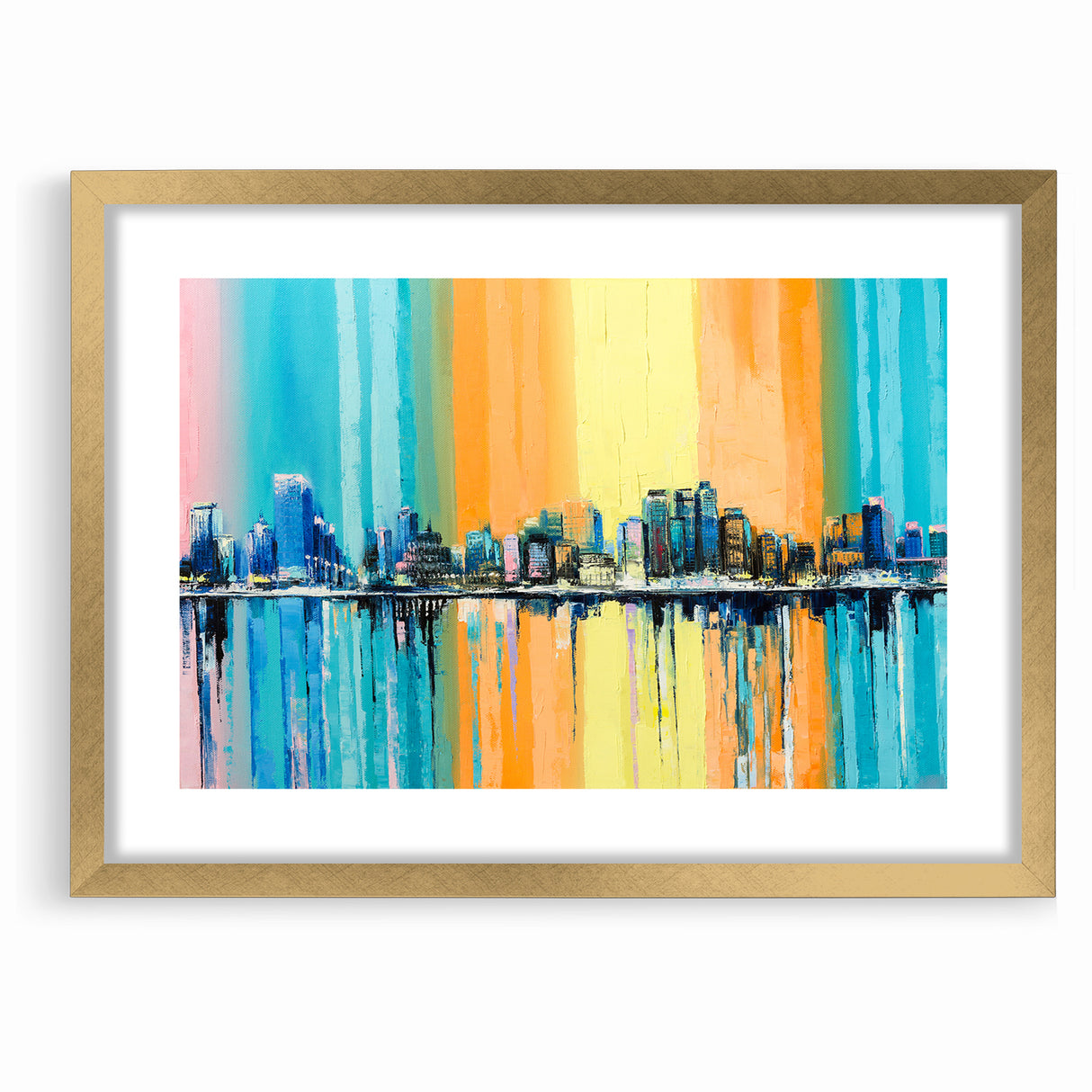 Large Abstract Architecture Canvas Print - Modern Urban Skyline Art
