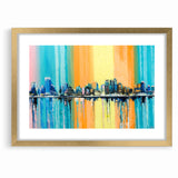 Large Abstract Architecture Canvas Print - Modern Urban Skyline Art