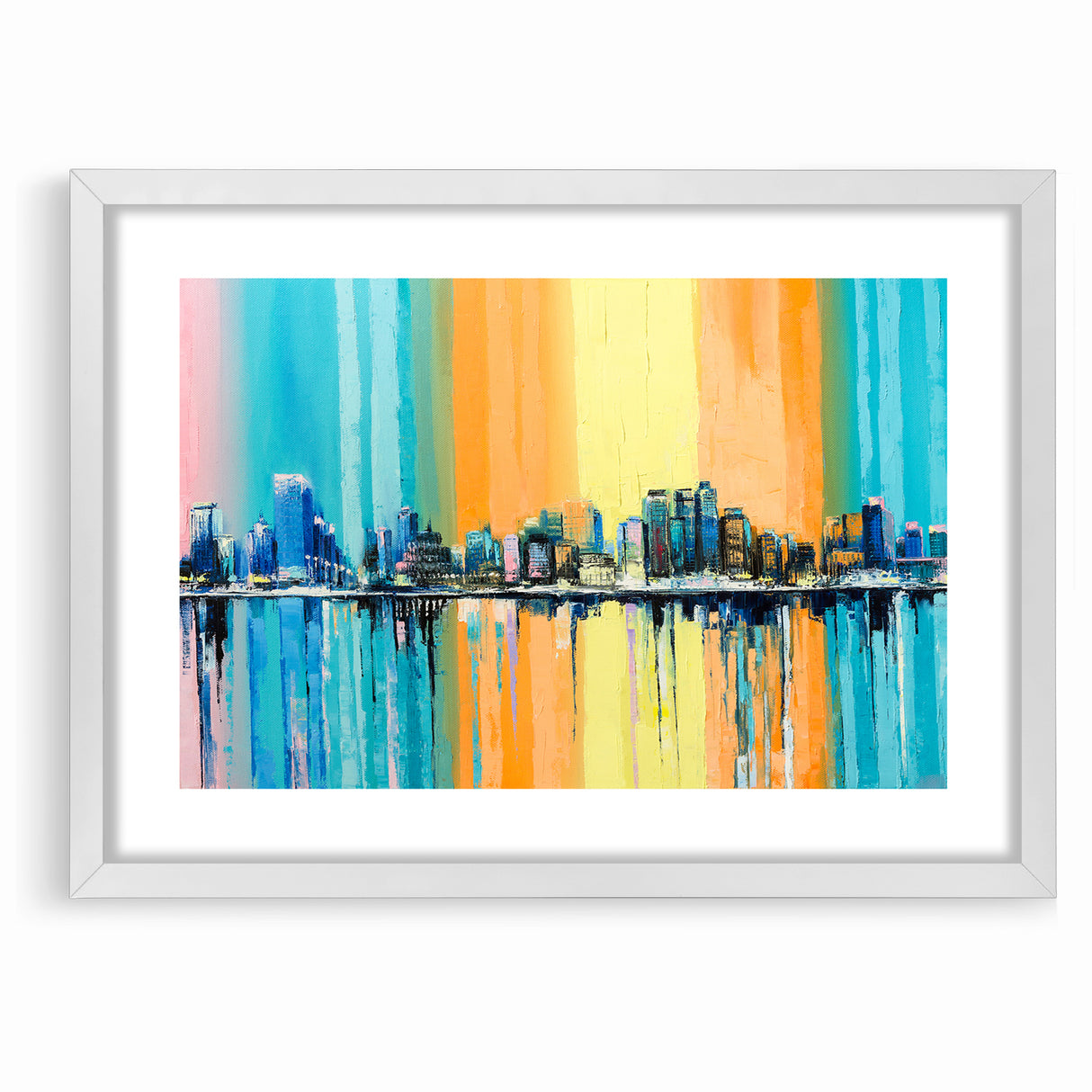 Large Abstract Architecture Canvas Print - Modern Urban Skyline Art