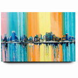 Large Abstract Architecture Canvas Print - Modern Urban Skyline Art