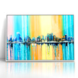 Large Abstract Architecture Canvas Print - Modern Urban Skyline Art