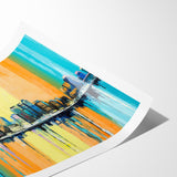 Large Abstract Architecture Canvas Print - Modern Urban Skyline Art