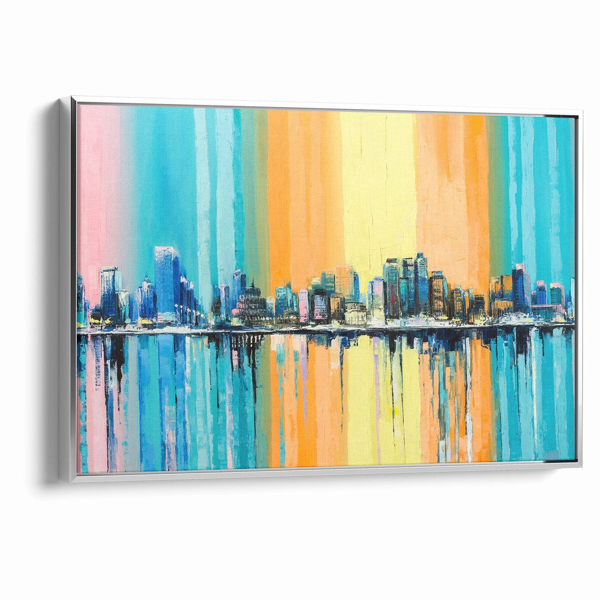 Large Abstract Architecture Canvas Print - Modern Urban Skyline Art