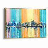 Large Abstract Architecture Canvas Print - Modern Urban Skyline Art