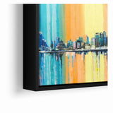 Large Abstract Architecture Canvas Print - Modern Urban Skyline Art