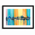 Large Abstract Architecture Canvas Print - Modern Urban Skyline Art