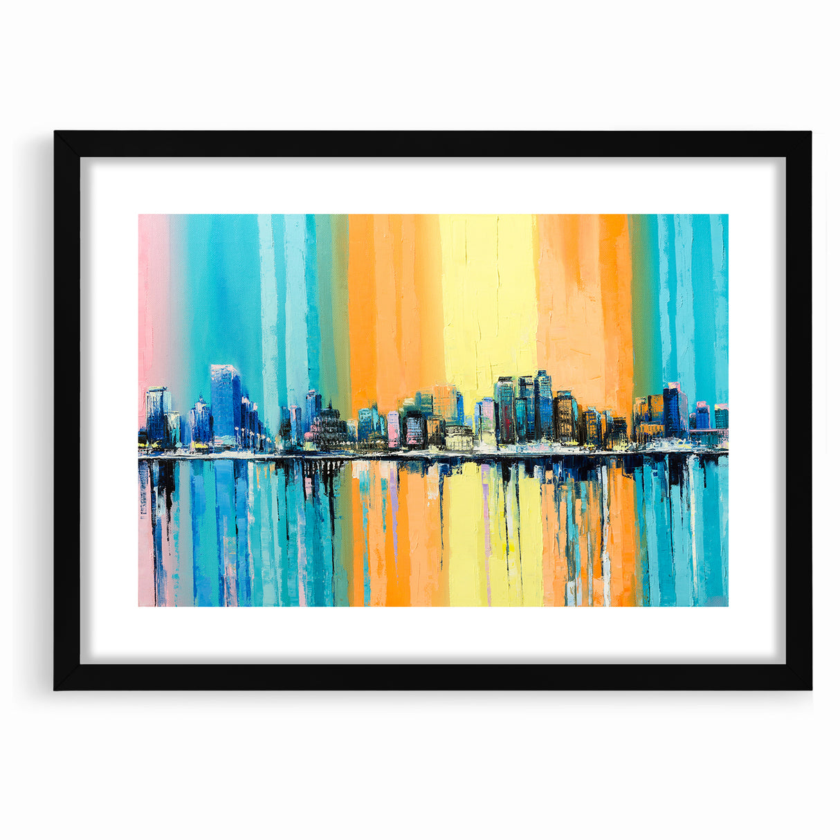 Large Abstract Architecture Canvas Print - Modern Urban Skyline Art