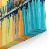 Large Abstract Architecture Canvas Print - Modern Urban Skyline Art