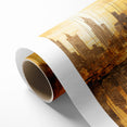 Golden Abstract Cityscape Art - Modern Architectural Wall Print