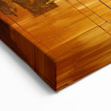 Golden Abstract Cityscape Art - Modern Architectural Wall Print