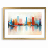 Colorful Abstract Cityscape Art - Modern Architectural Wall Print