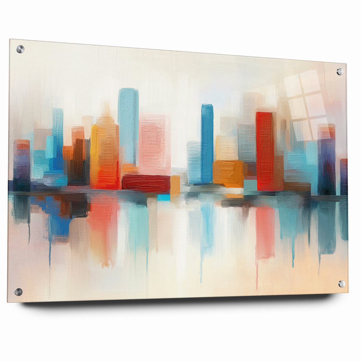 Colorful Abstract Cityscape Art - Modern Architectural Wall Print