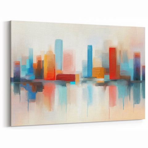 Colorful Abstract Cityscape Art - Modern Architectural Wall Print