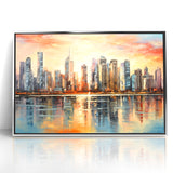 Sunset Cityscape Art - Modern Abstract Architectural Wall Print