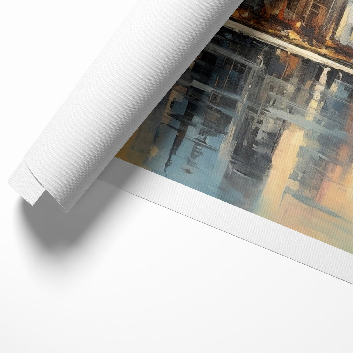 Sunset Cityscape Art - Modern Abstract Architectural Wall Print
