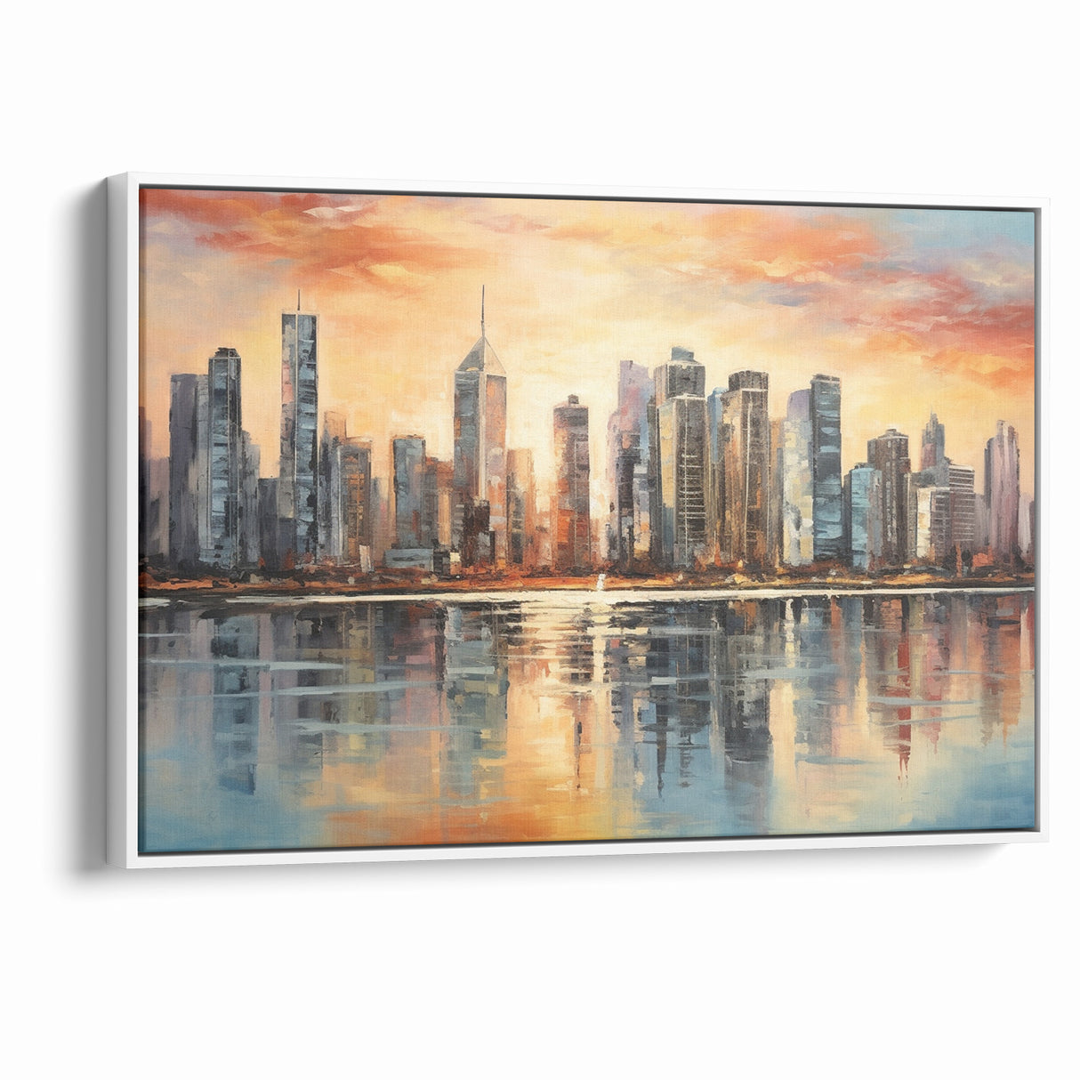 Sunset Cityscape Art - Modern Abstract Architectural Wall Print