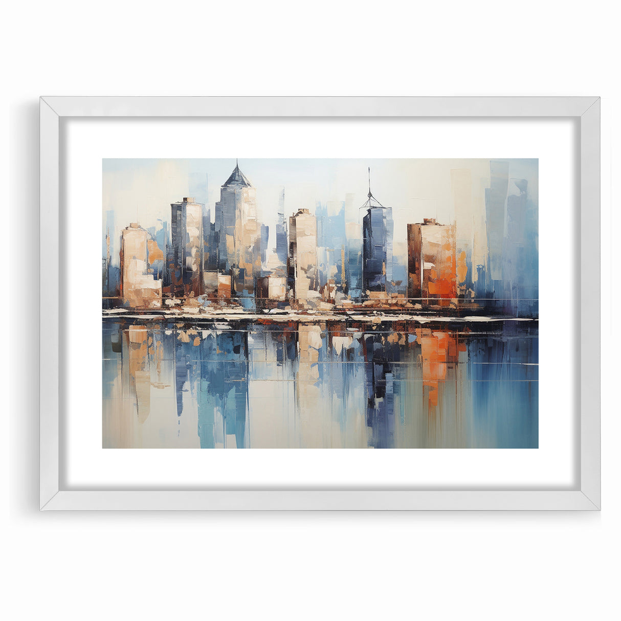 Modern Blue Cityscape Art - Abstract Architectural Wall Print