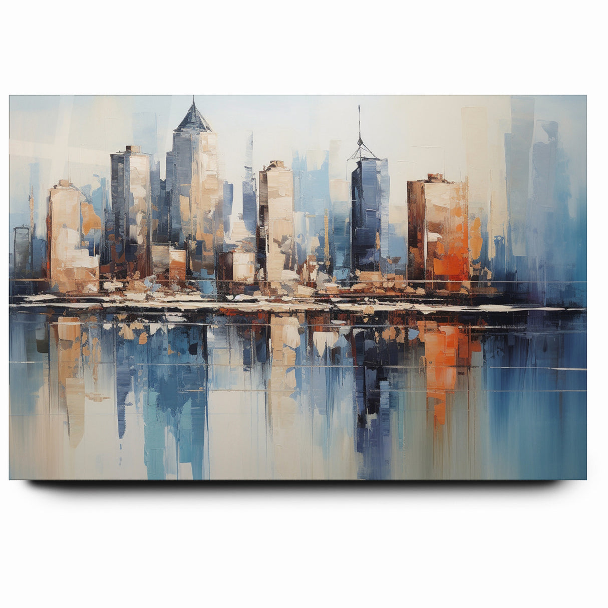 Modern Blue Cityscape Art - Abstract Architectural Wall Print