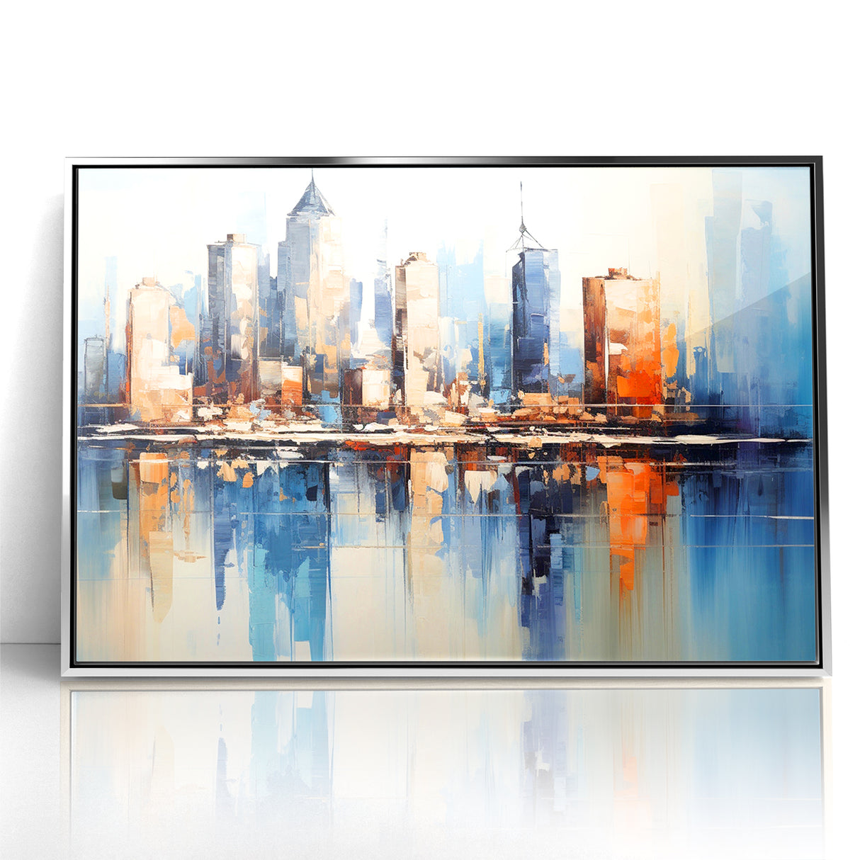 Modern Blue Cityscape Art - Abstract Architectural Wall Print
