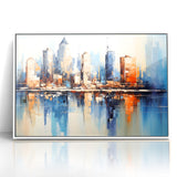 Modern Blue Cityscape Art - Abstract Architectural Wall Print