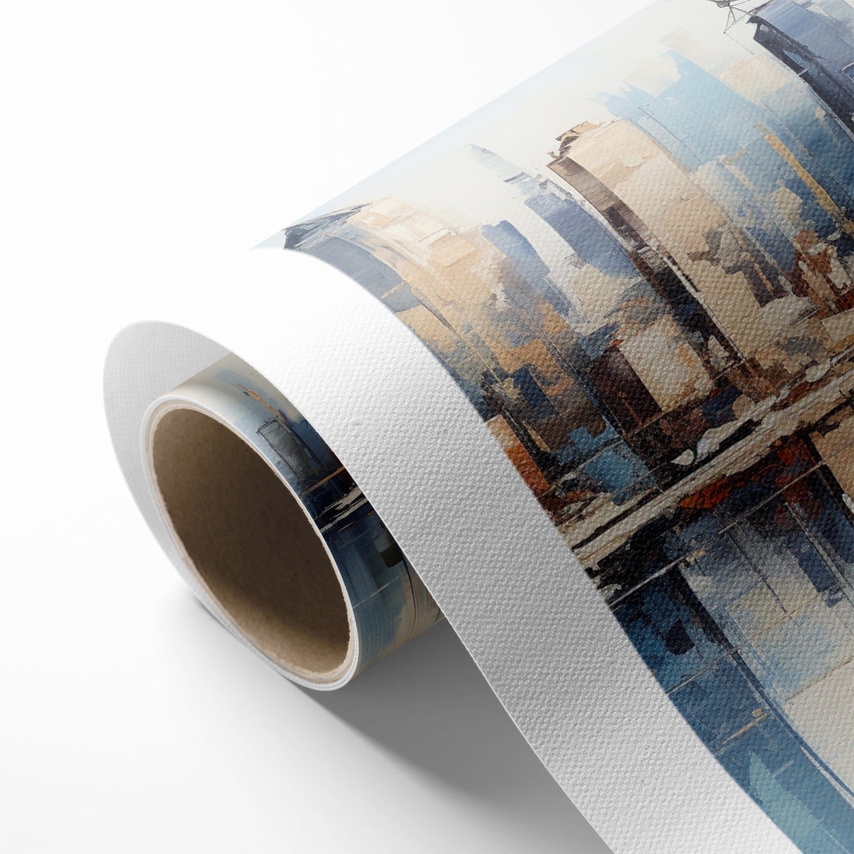Modern Blue Cityscape Art - Abstract Architectural Wall Print