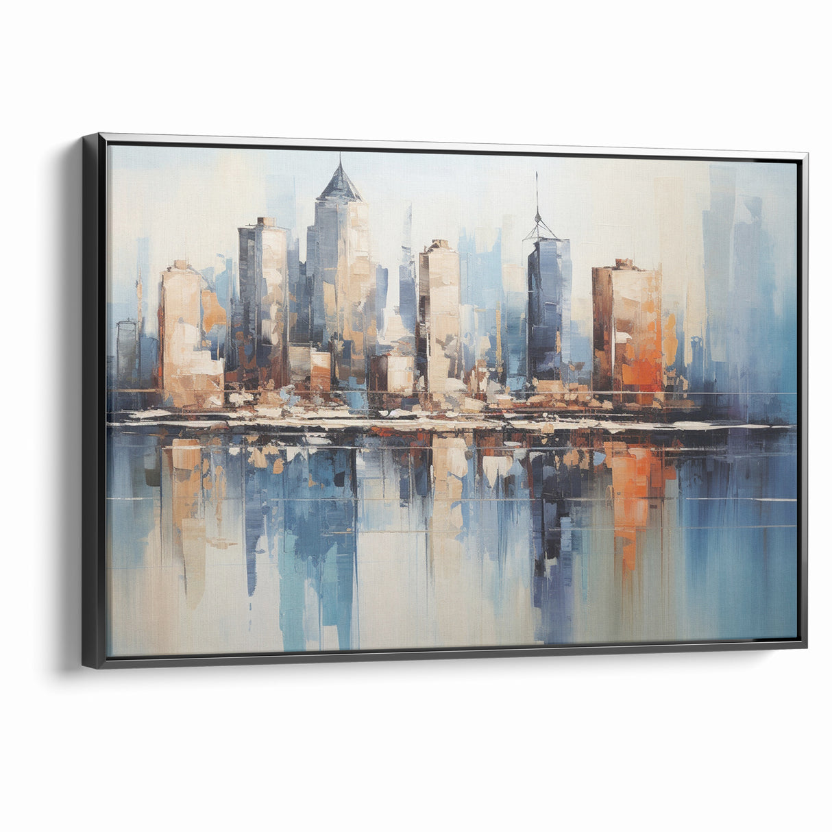 Modern Blue Cityscape Art - Abstract Architectural Wall Print