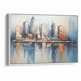 Modern Blue Cityscape Art - Abstract Architectural Wall Print