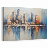 Modern Blue Cityscape Art - Abstract Architectural Wall Print