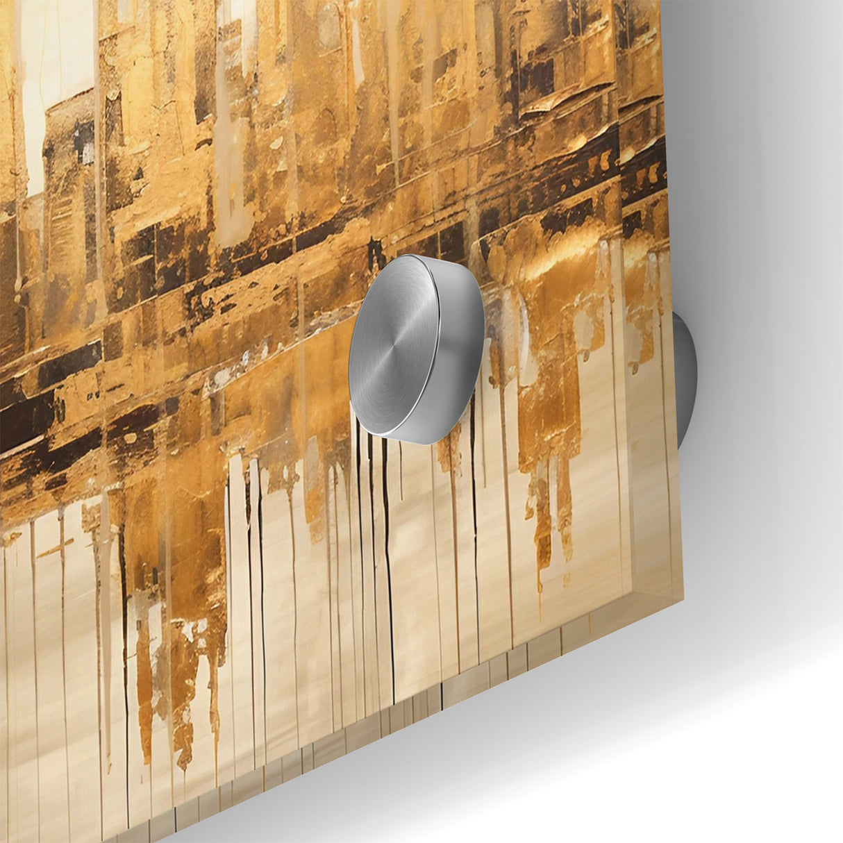 Golden Skyline Abstract Art - Modern Architectural Wall Print