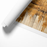 Golden Skyline Abstract Art - Modern Architectural Wall Print