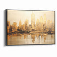 Golden Skyline Abstract Art - Modern Architectural Wall Print