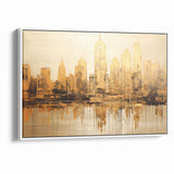 Golden Skyline Abstract Art - Modern Architectural Wall Print