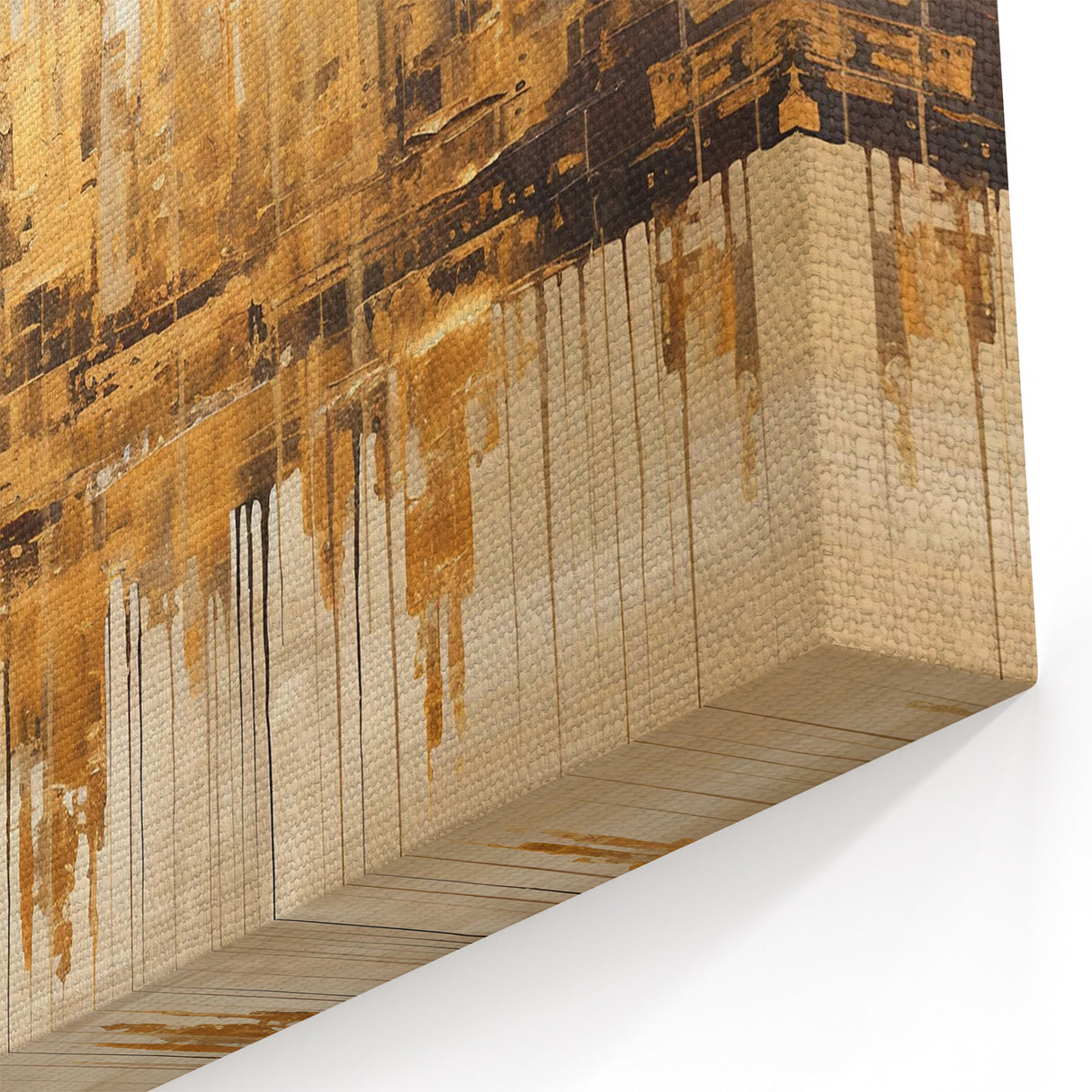 Golden Skyline Abstract Art - Modern Architectural Wall Print