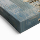 Modern Abstract Skyline Art - Urban Blue and Gold Architectural Print