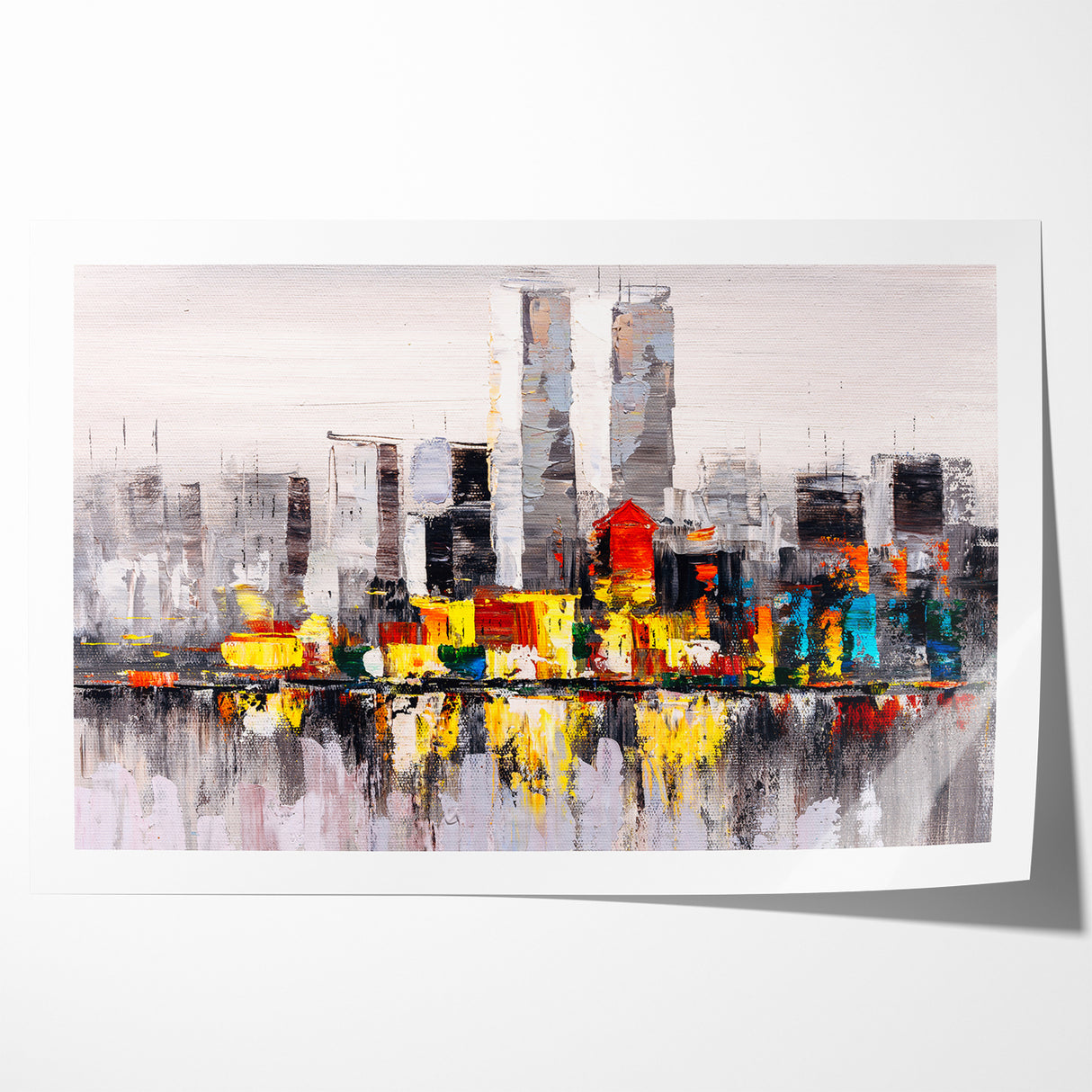Colorful Abstract Cityscape Art - Modern Urban Architectural Print