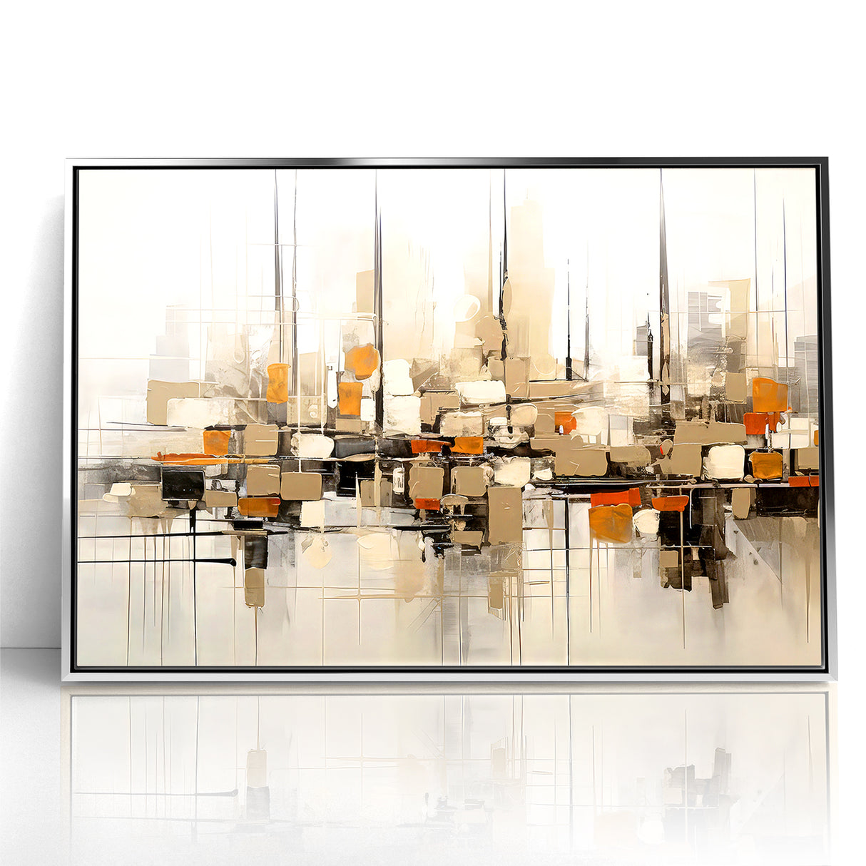 Abstract Geometric Cityscape Art - Modern Architectural Wall Print