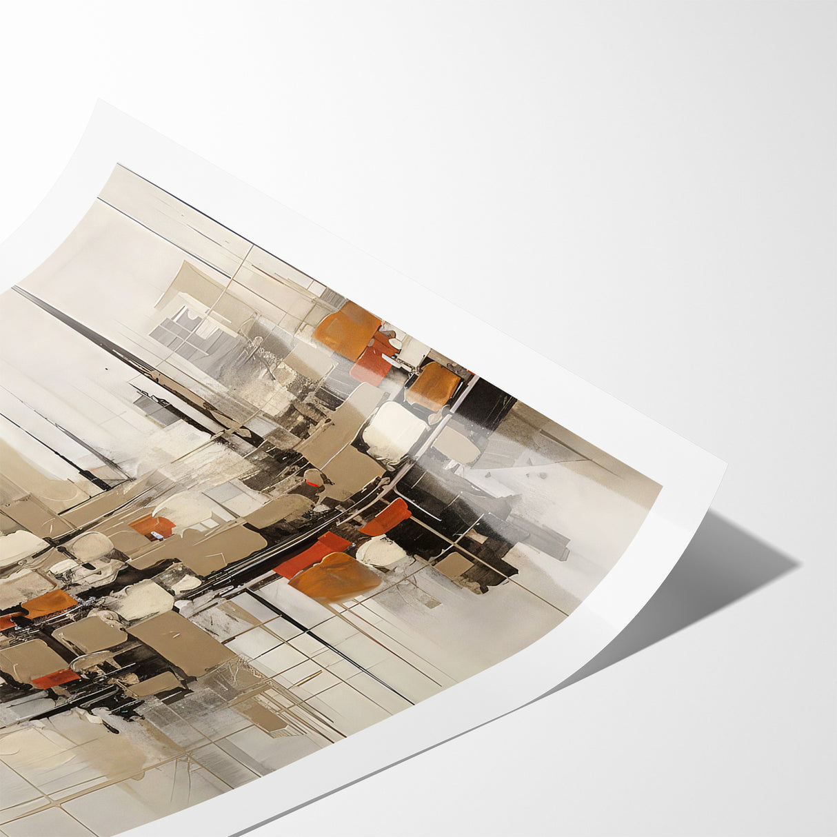 Abstract Geometric Cityscape Art - Modern Architectural Wall Print