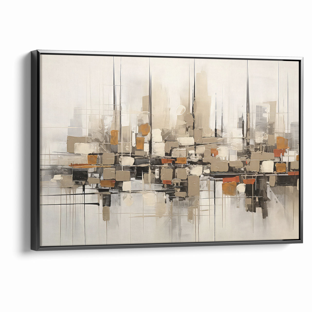 Abstract Geometric Cityscape Art - Modern Architectural Wall Print