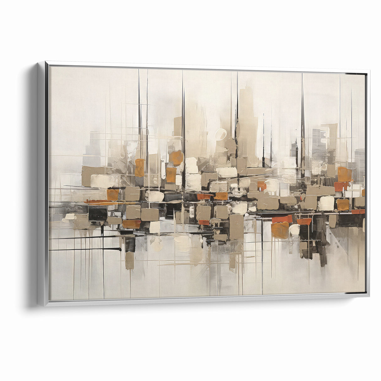 Abstract Geometric Cityscape Art - Modern Architectural Wall Print