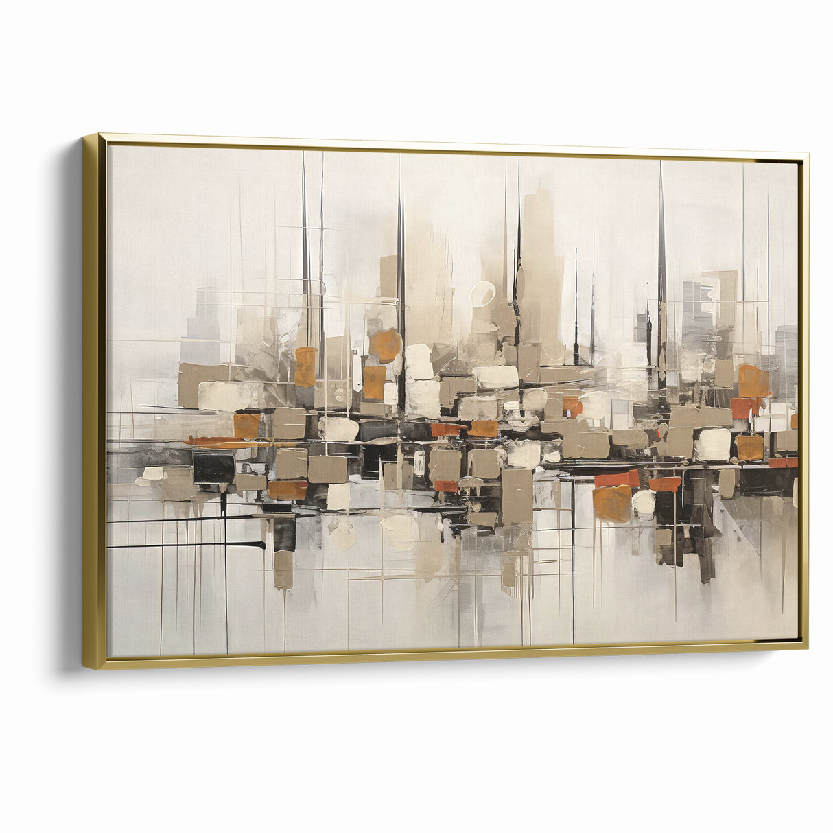 Abstract Geometric Cityscape Art - Modern Architectural Wall Print