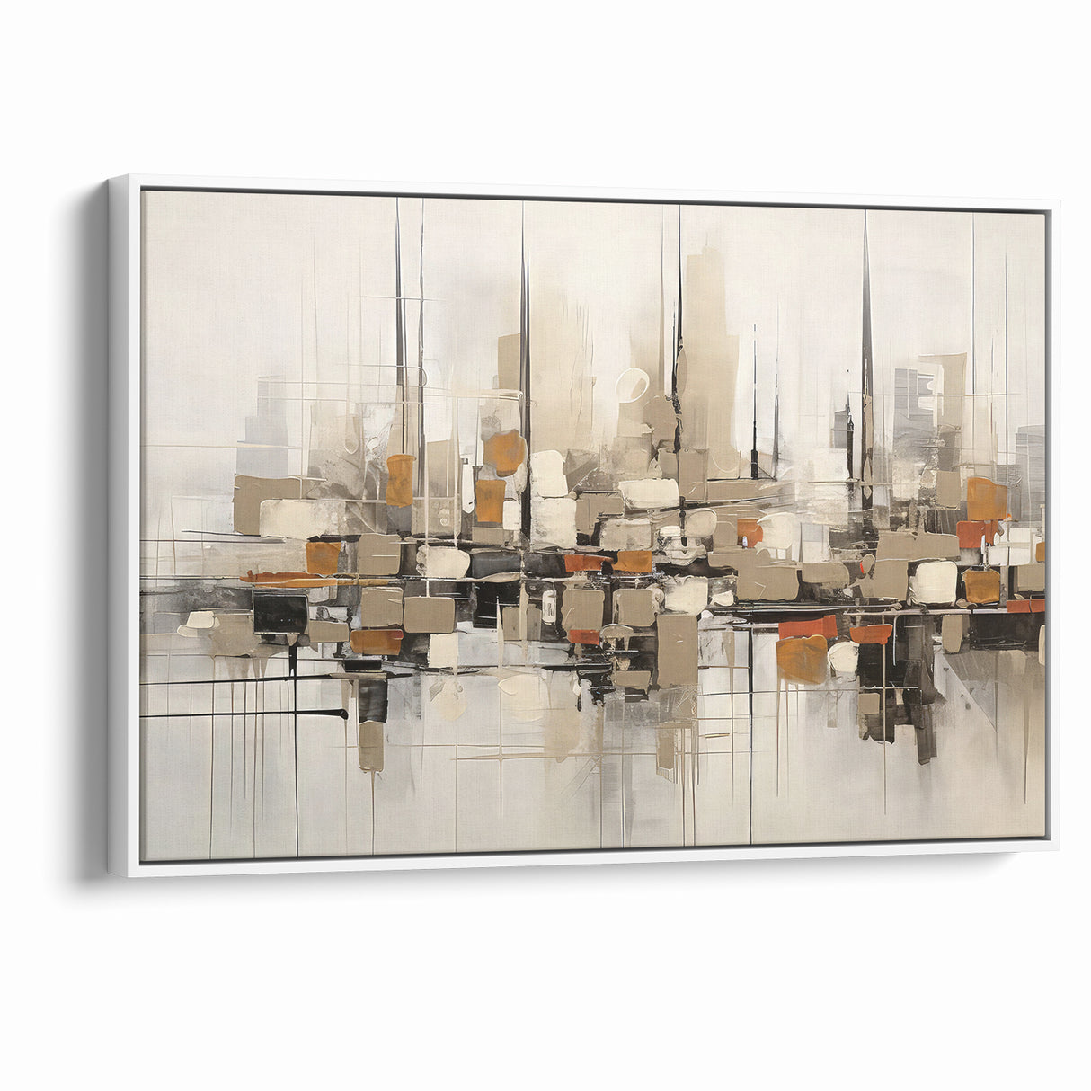 Abstract Geometric Cityscape Art - Modern Architectural Wall Print
