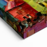 Colorful Village Abstract Art - Vibrant Architectural Wall Print