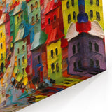 Colorful Village Abstract Art - Vibrant Architectural Wall Print