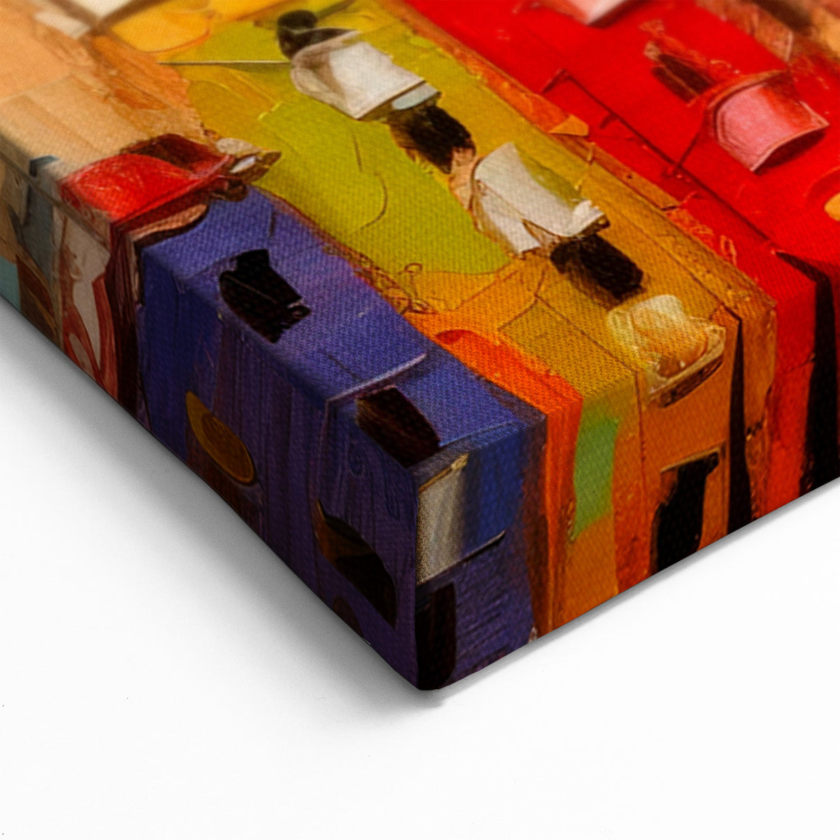 Bright Urban Village Art - Colorful Abstract Architectural Print